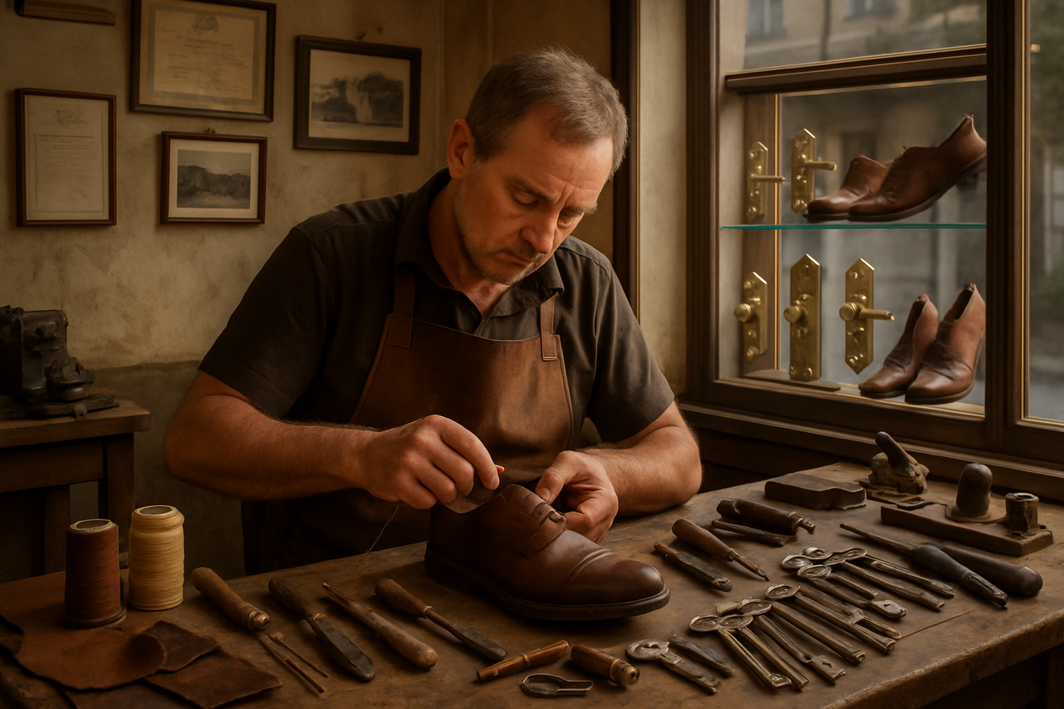 besoin d'un expert à nîmes ? notre atelier combine les compétences de cordonnier et de serrurier pour l'entretien de vos chaussures et la sécurité de vos serrures. intervention rapide et professionnelle !
