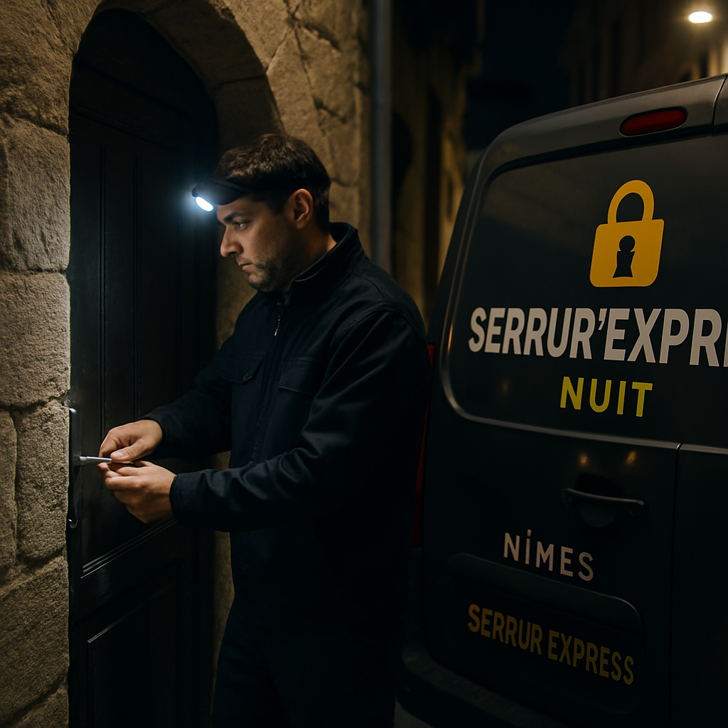 besoin d’un serrurier de nuit à nîmes ? intervention rapide et fiable pour vos urgences nocturnes : ouverture de porte, réparation de serrure et sécurisation, 7j/7, en toute confiance.