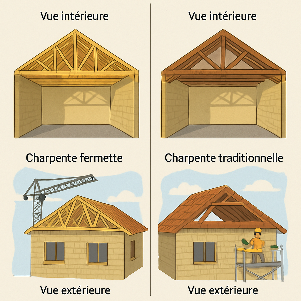 découvrez notre guide complet 2025 sur le prix d'une charpente fermette 2 pans, avec des estimations détaillées pour bien planifier votre budget construction ou rénovation.
