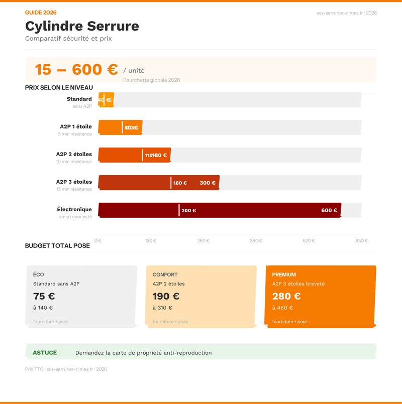 Infographie cylindre de serrure types