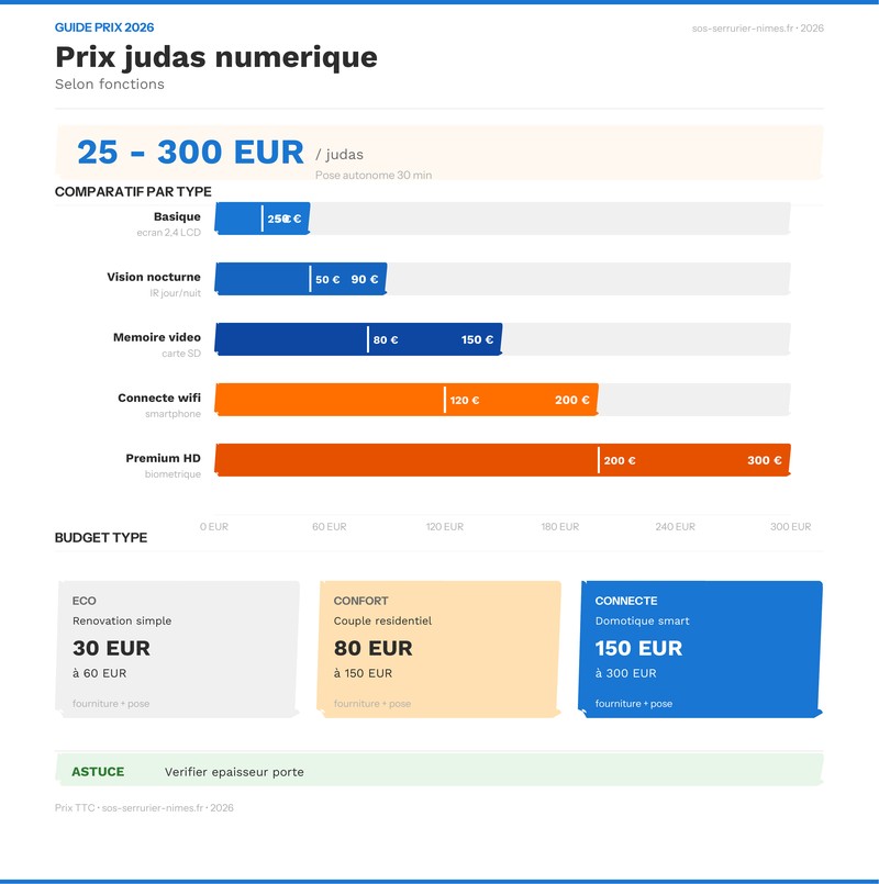 Infographie : comparatif judas numerique 2026 par prix et fonction
