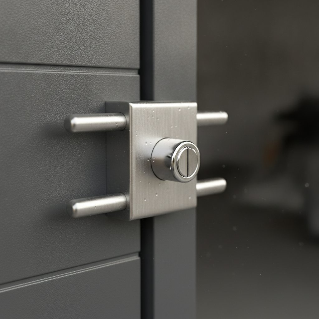 Serrure de porte de garage sectionnelle avec cylindre de securite A2P certifie