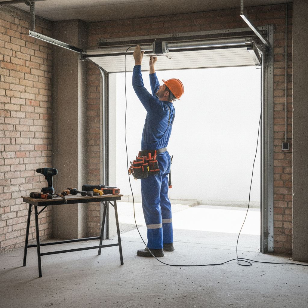 installation du moteur d'un rideau métallique