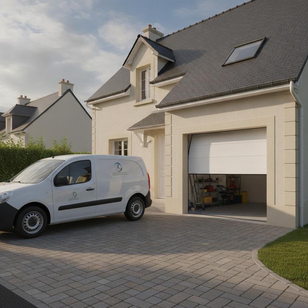 problème porte de garage sectionnelle motorisée - illustration