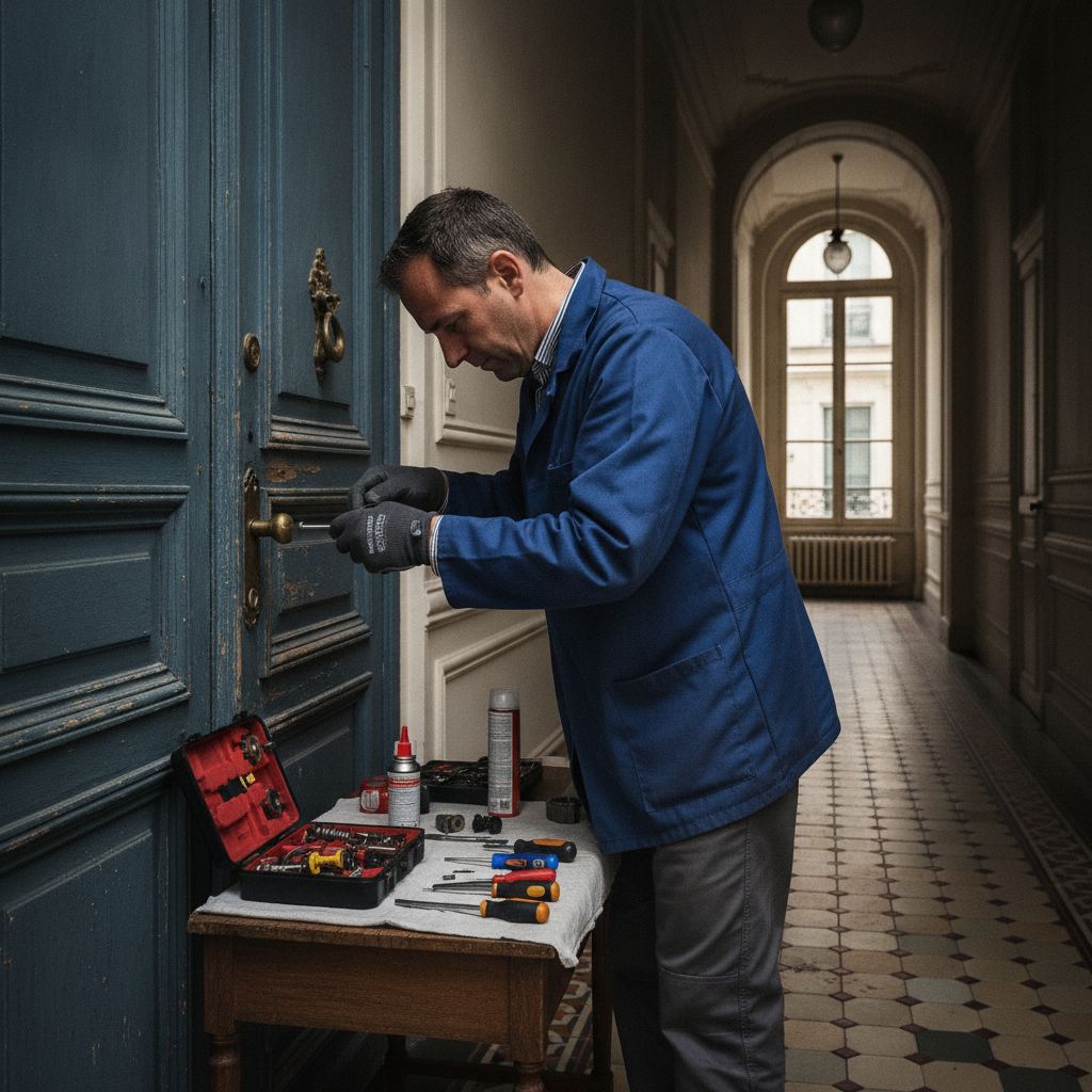Serrurier de confiance intervenant sur une serrure à Nîmes