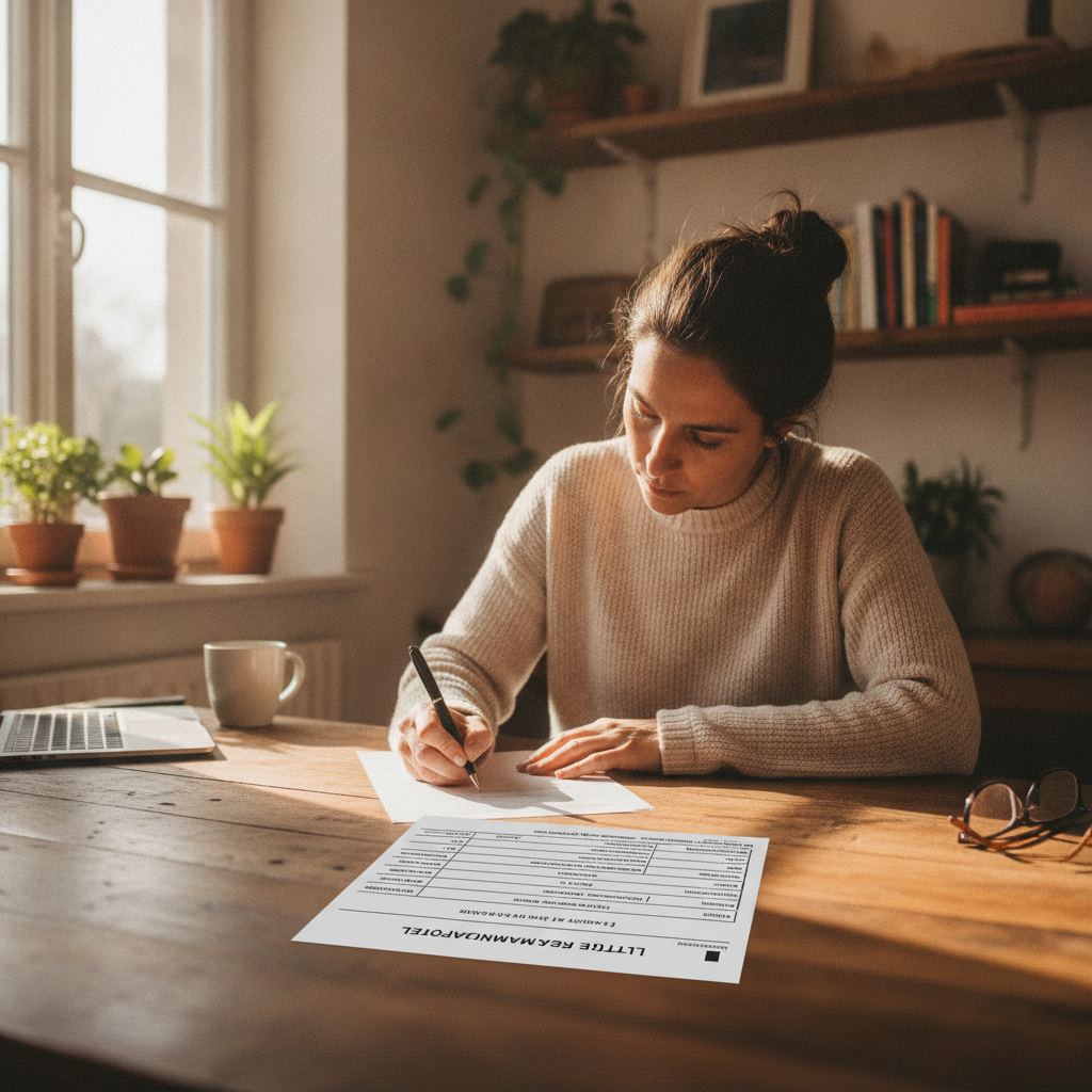 Consommateur rédigeant un recours contre un serrurier malhonnête