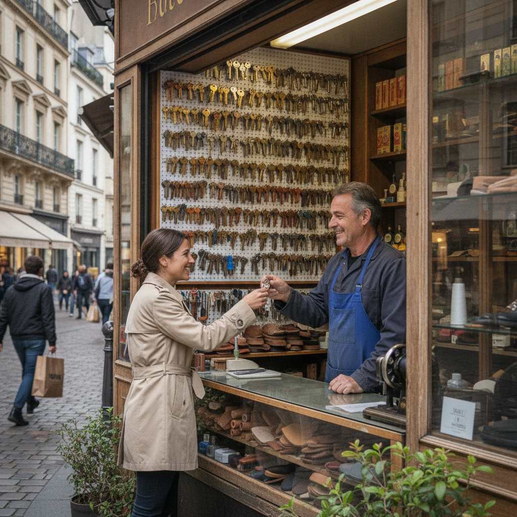 Reproduction de clé au comptoir d'un cordonnier multiservice