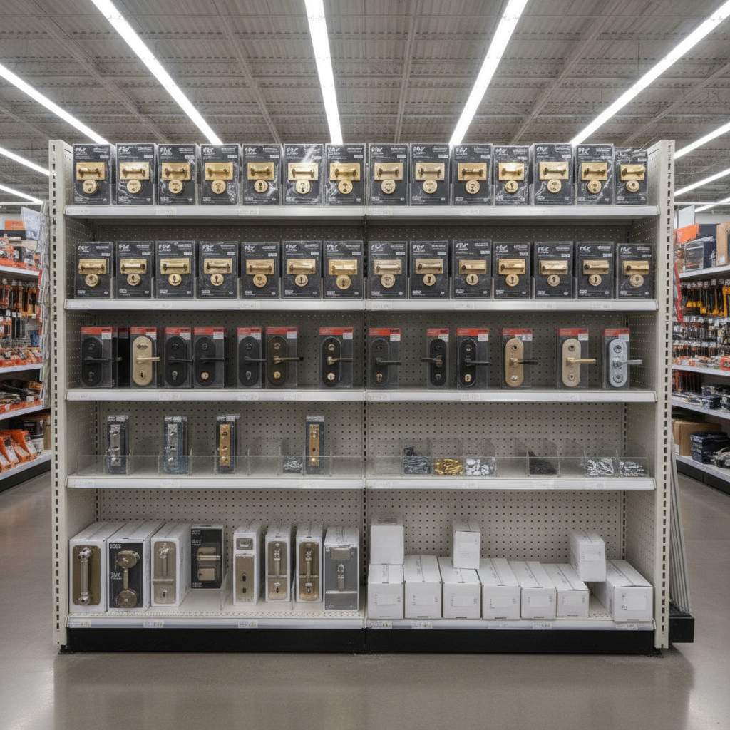 Rayon de cylindres de serrure en magasin de bricolage