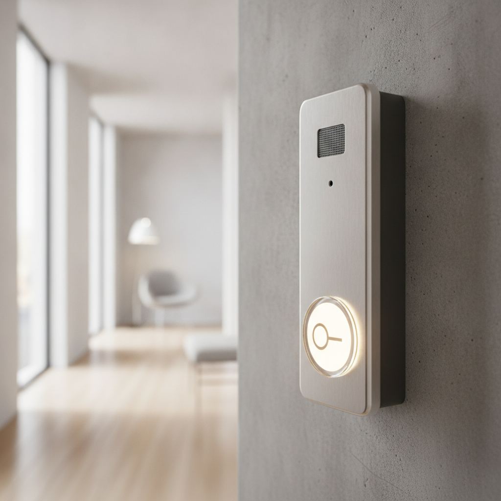 combine interphone mural avec bouton d ouverture de porte