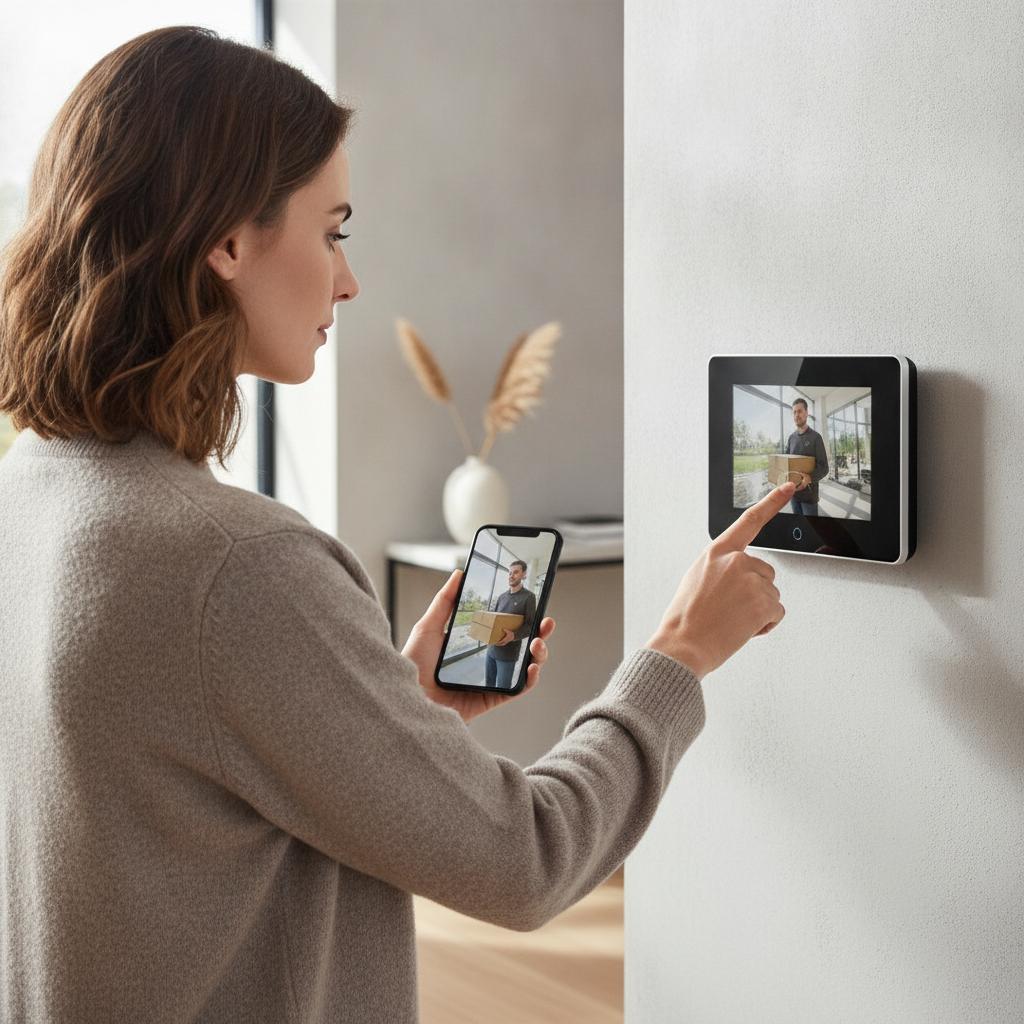 moniteur intérieur du visiophone et application smartphone